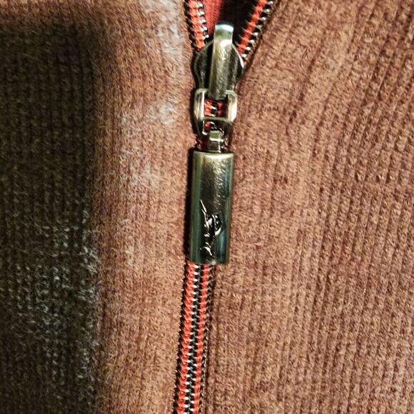 Tommy Bahama Sweater Mens Large 1/4 Zip Red Brown Reversible Pullover Henley - Picture 4 of 7